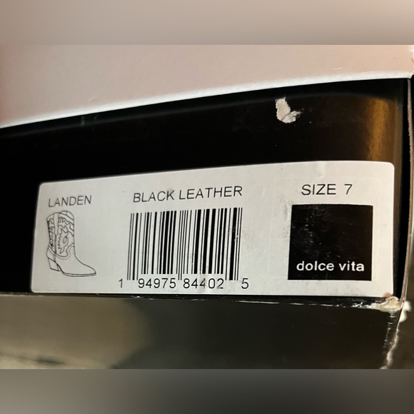 NWOT Dolce Vita Landen Black and White Western Boots - Picture 2 of 2